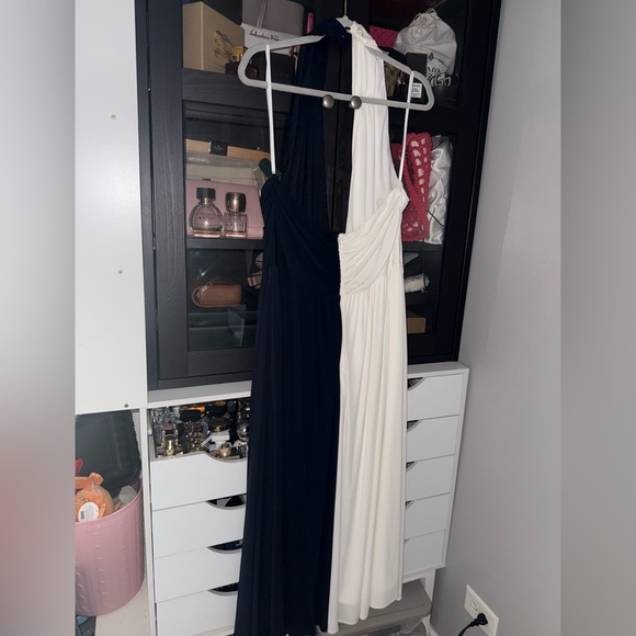 HALSTON Sondra Colorblock Jersey Halter Dress - Picture 5 of 14